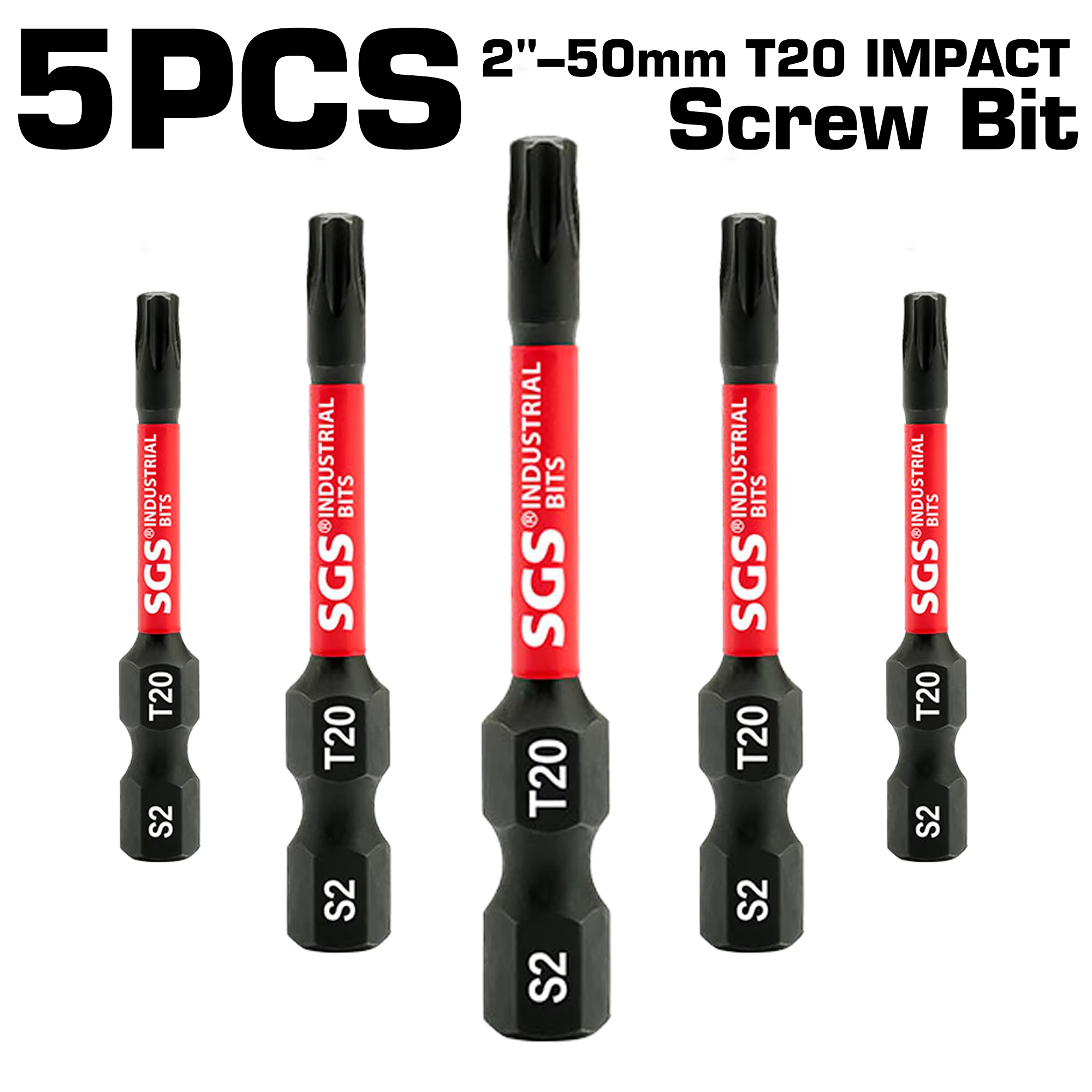 Jeu de 5/10/20 embouts Torx T20 de qualité industrielle, 50 mm, anti-torsion et résistants à l'usure