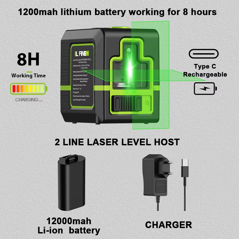 Lfine niveau Laser professionnel 2 lignes avec trépied niveau Laser horizontal vertical niveau Laser
