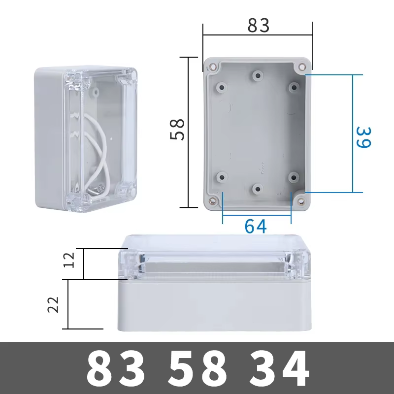 Boîte transparente en plastique IP67, boîtier étanche, projet électronique, Instrument extérieur, bo