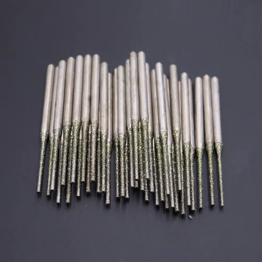 100 pièces ultralong diamant meulage bits tige 2.3mm trou de forage forets petites forets 0.8mm-2.5m