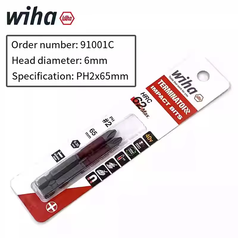 Wiha – Kit de 2 ou 16 embouts de tournevis, tige hexagonale de 1/4 pouces, embout de perceuse antidé