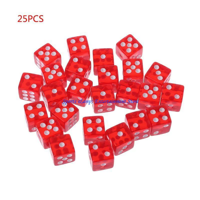 G7NF 25 pièces/ensemble nouveau jeu fête dés 12 dés carrés transparents Club coloré pour Pla