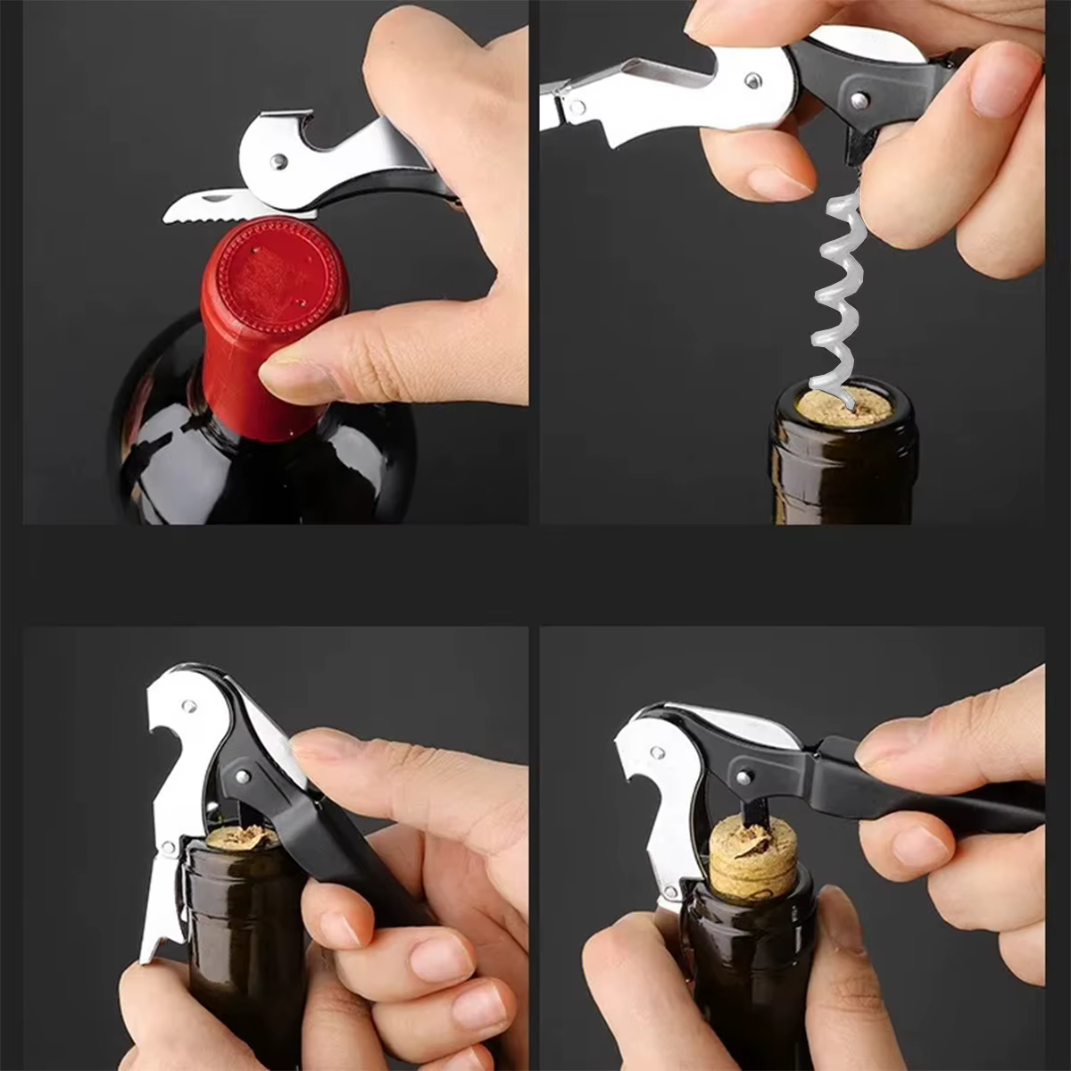 1 pièce Tire-bouchon de sommelier professionnel en acier inoxydable