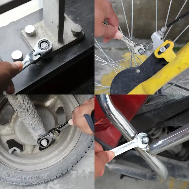 Clé à cliquet multifonctionnelle de 10 mm avec couple réglable et tête mobile - Acier au chrome vanadium ultra durable