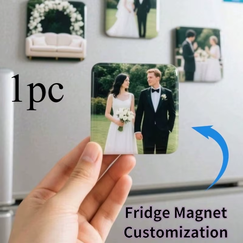 Tuiles personnalisées imprimées pour réfrigérateur – Téléchargez vos photos – Décoration moderne, colorée et durable – Cadeau pour lui