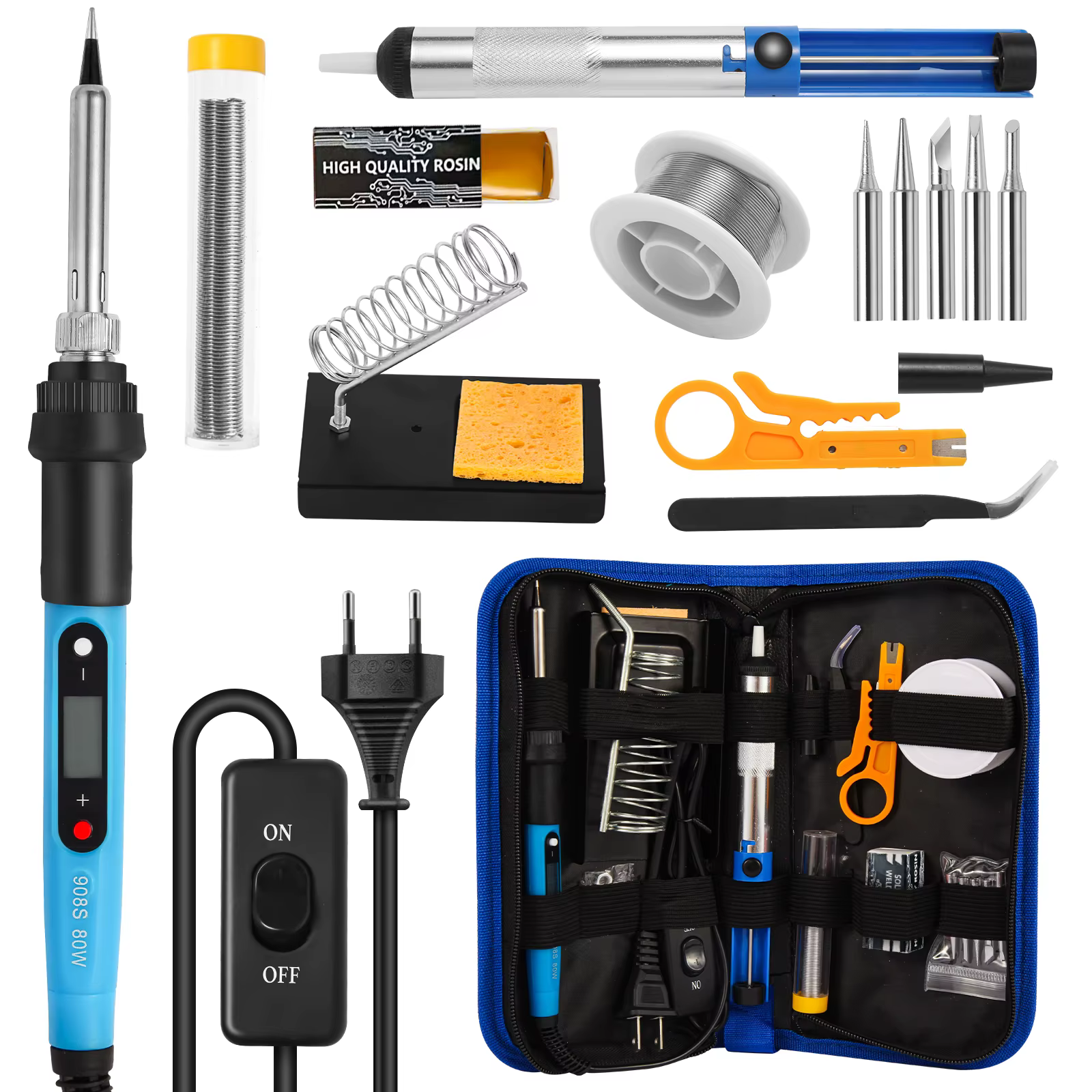 Kit de fer à souder pour électronique 80W LCD numérique température réglable outils de réparation de soudage avec