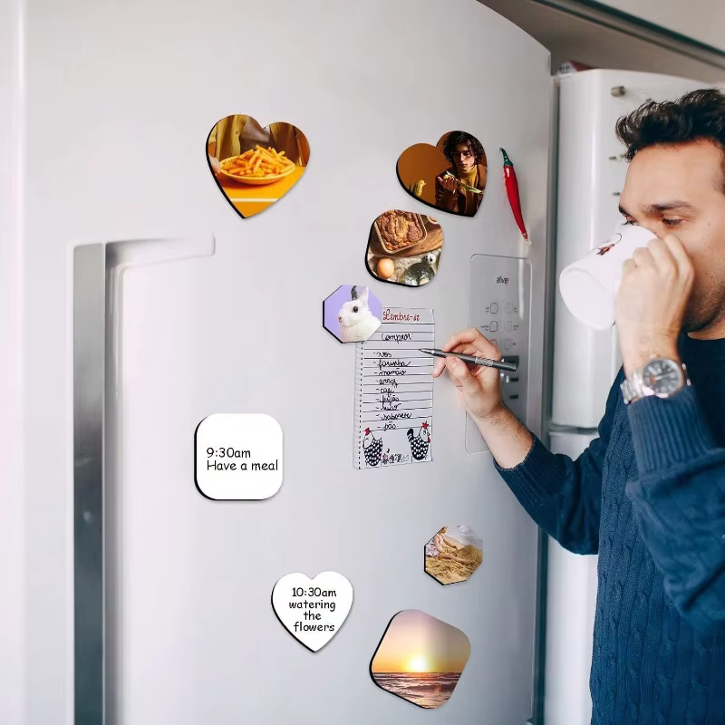 Tuiles personnalisées imprimées pour réfrigérateur – Téléchargez vos photos – Décoration moderne, colorée et durable – Cadeau pour lui