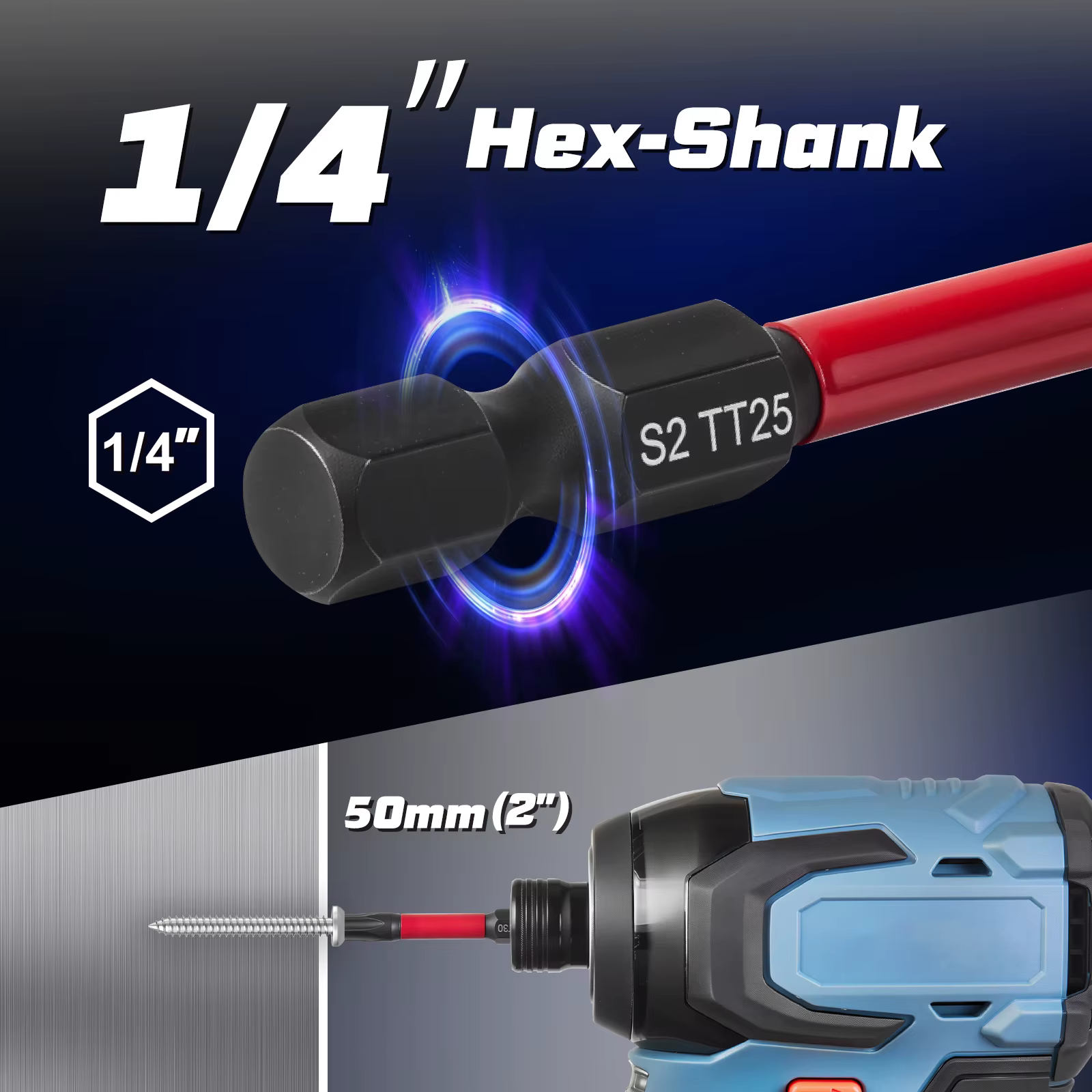 Geinxurn 12 pièces 50mm TORX jeu d'embouts tournevis embouts jeu de douilles pour l'amélioration de l'habitat et les projets de bricolage