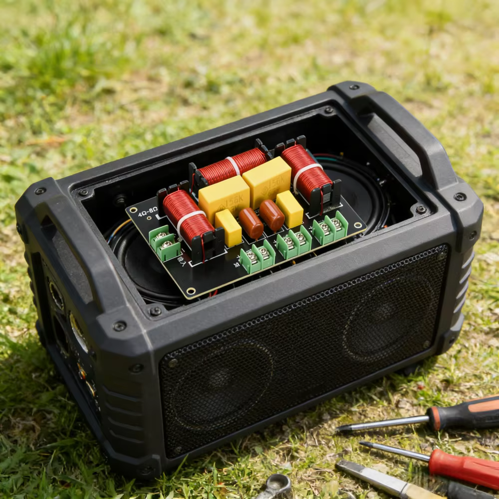 Crossover audio 3 voies, 1 tweeter, 2 médiums, 200W, points de fréquence 5300Hz/5500Hz, installation facile pour haut-parleur HIFI, home cinéma, DIY