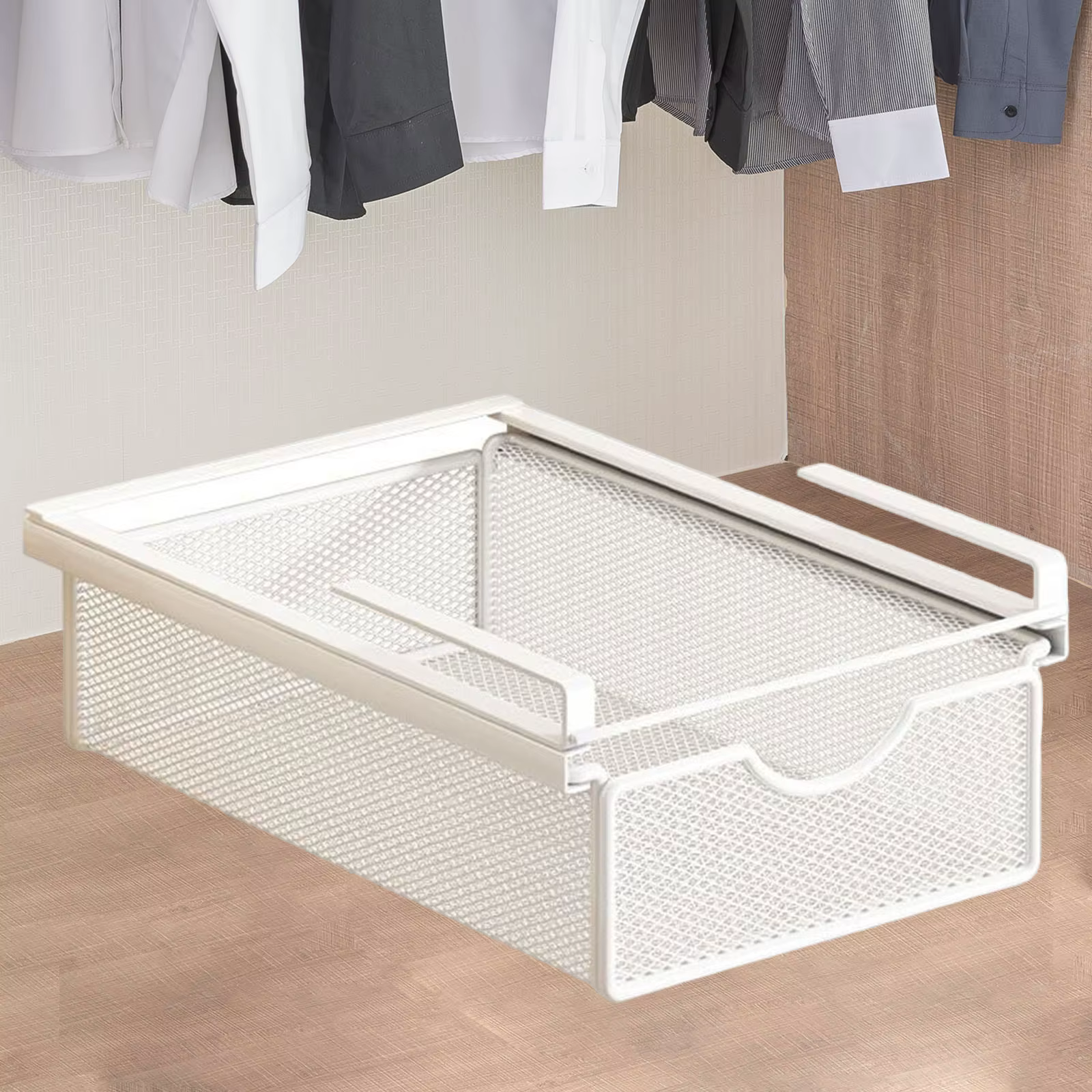 Panier de rangement sous étagère