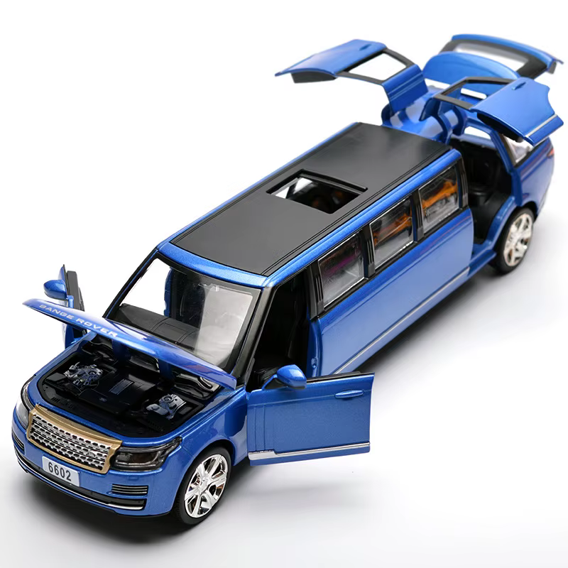 1:32 Rover Range rover allonger alliage Limousine métal moulé sous pression modèle de voiture retirer clignotant Musical enfants jouet véhicules cadeau
