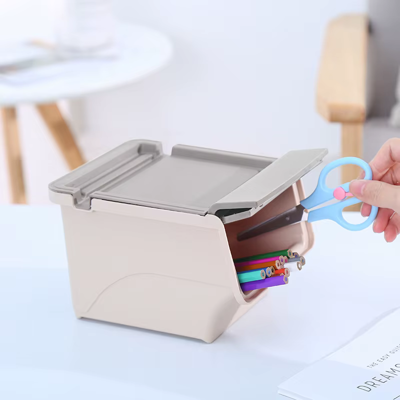 Porte-papeterie multifonction en plastique, grand espace, boîte de rangement de papeterie, garde le bureau bien rangé, fournitures de bureau, 1 pièce