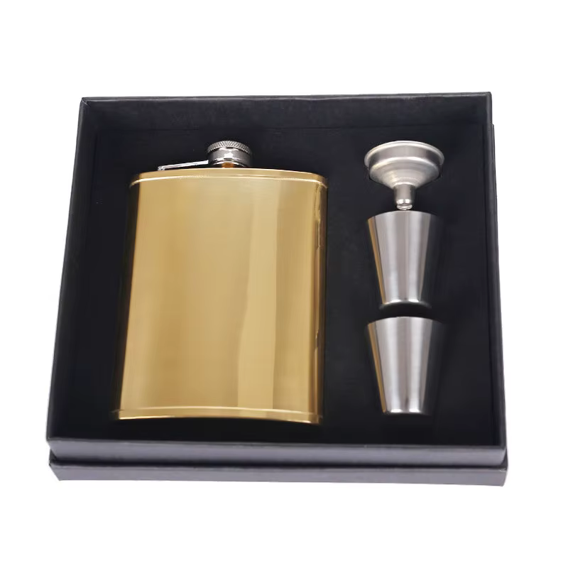 Ensemble de flacons de hanche portables de 8oz/220ml, avec tasse pour whisky, Vodka, Pot à vin, alcool, boîte cadeau d'extérieur, outils de bouteille de boisson