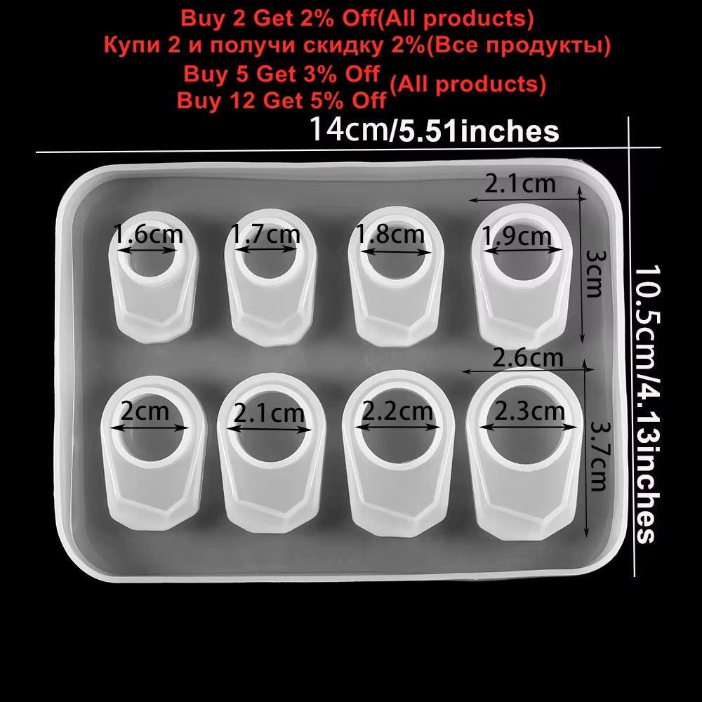 1 pièces bricolage cristal époxy anneau Silicone moule UV résine moules