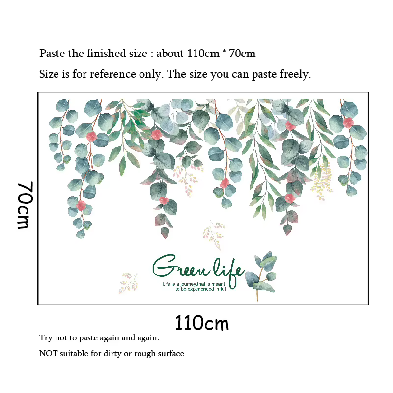Autocollant mural en feuilles de vigne verte Green Life