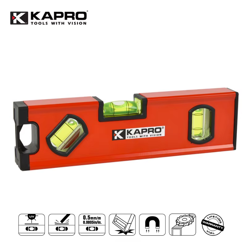 Kapro 10/20 cm Portable magnétique petit niveau à bulle précision en aluminium Construction outil de nivellement mesure