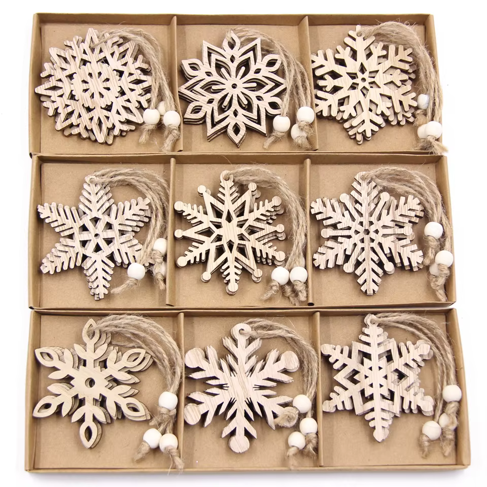 Flocon de neige creux en bois pour Noël