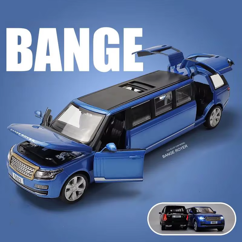 1:32 Rover Range rover allonger alliage Limousine métal moulé sous pression modèle de voiture retirer clignotant Musical enfants jouet véhicules cadeau