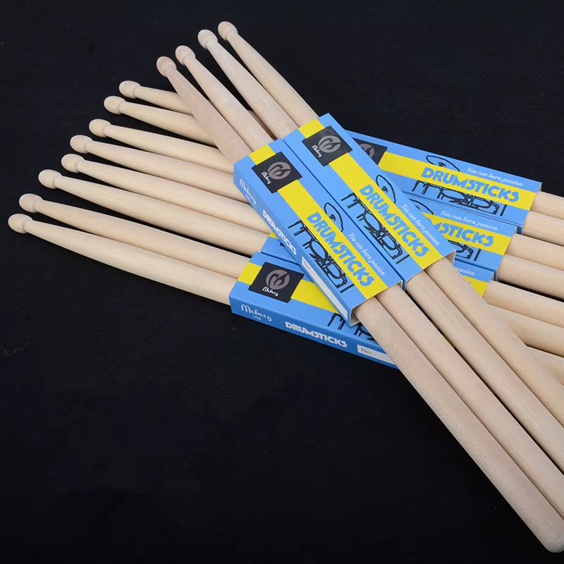 Baguettes de batterie en bois d'érable pour débutants, marteau, instruments de musique, 5A, 7A, 1 paire