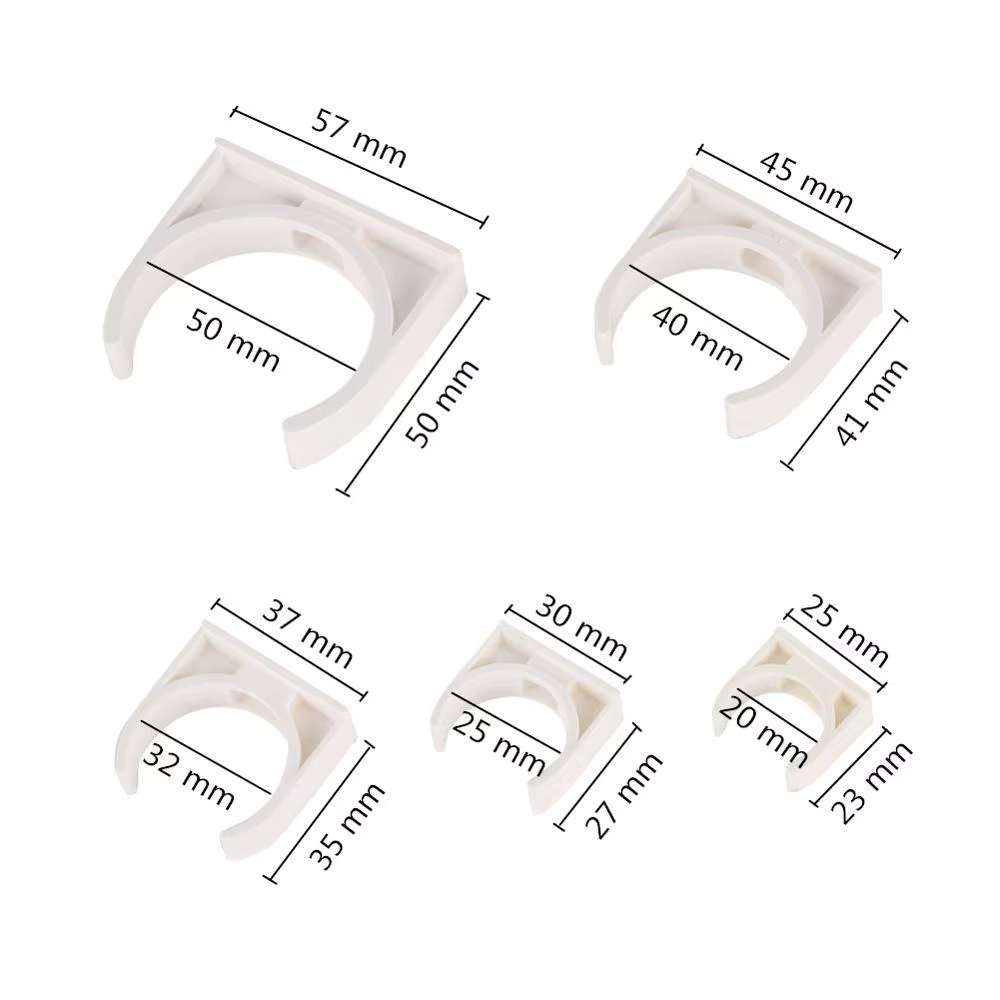 5 pièces 20/25/32/40/50mm colliers de serrage en PVC Support de tuyau d'eau connecteurs de tuyaux en PVC