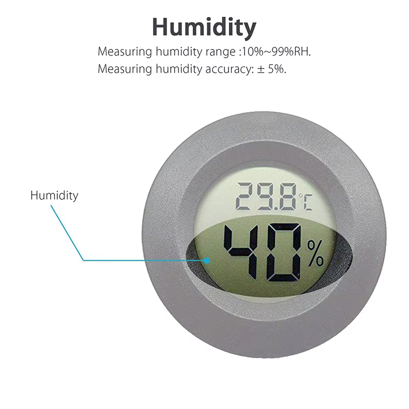 5-pack hygromètre thermomètre numérique LCD moniteur humidité mètre jauge pour humidificateurs déshumidificateurs Gre