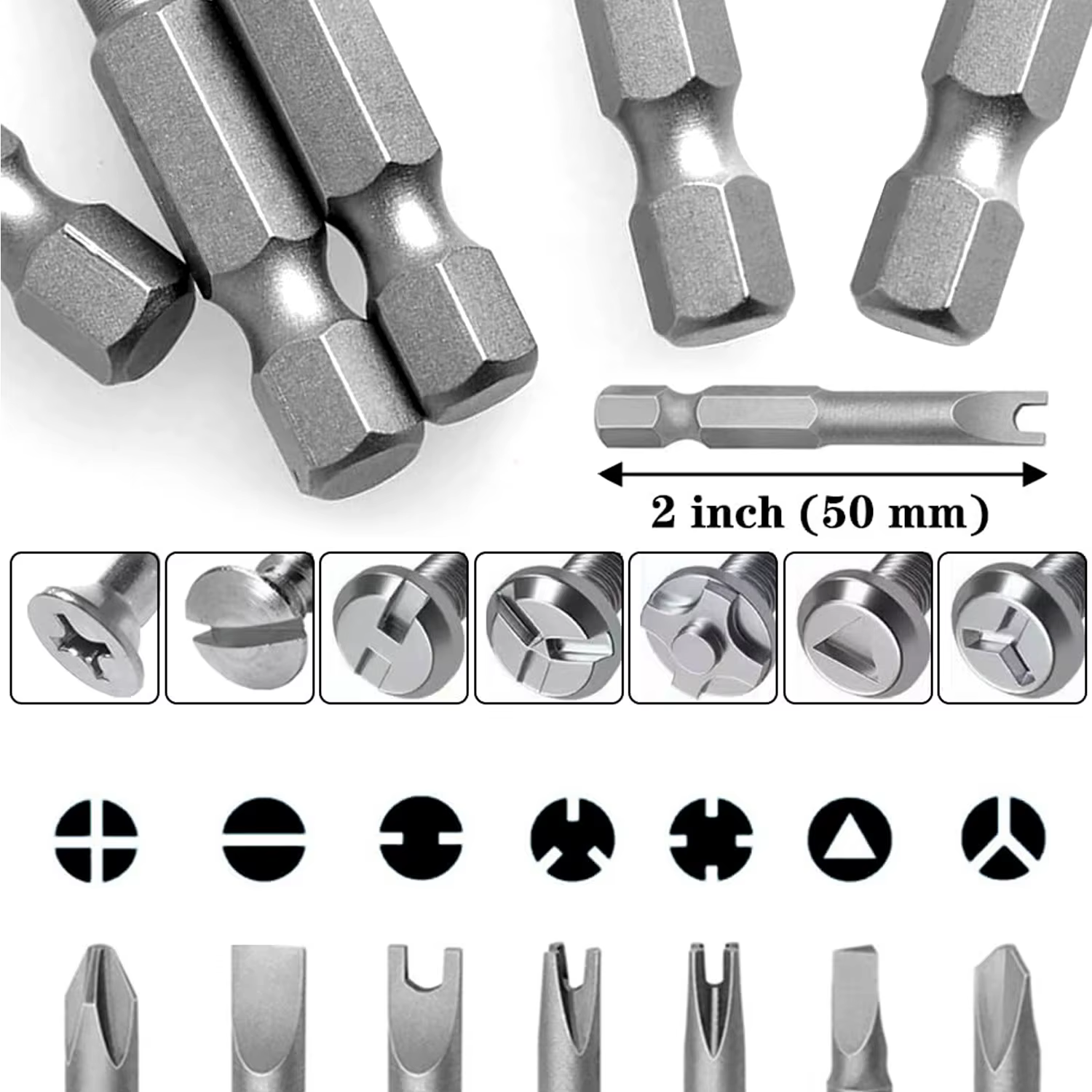 Embouts de tournevis triangulaires Y/U/triangulaires de précision de 1/4 pouces