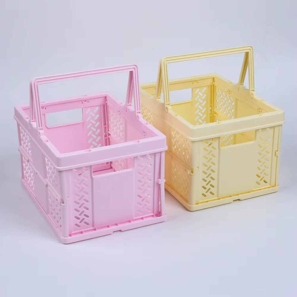 Panier de rangement pliable multifonctionnel avec poignée