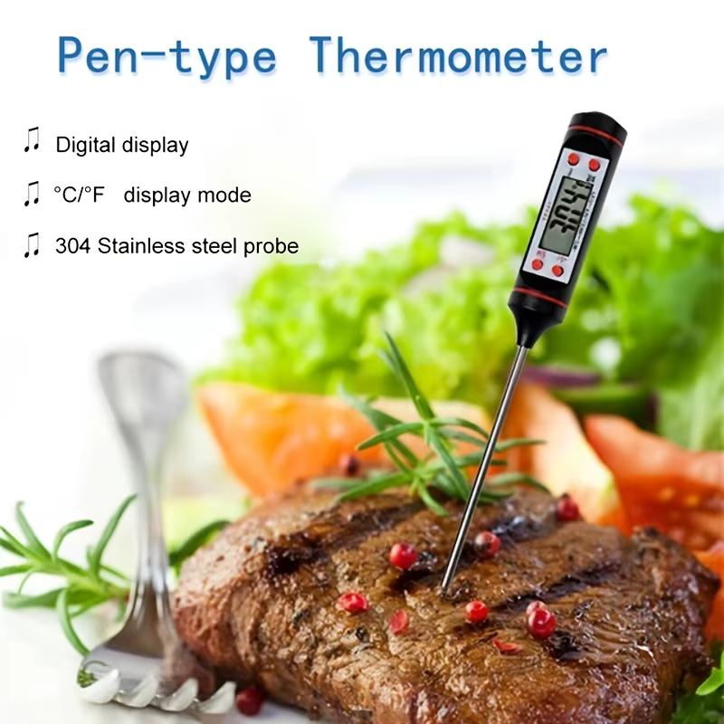 Thermomètre à viande numérique avec sonde de barbecue de cuisson des aliments pour la mesure de la température du four