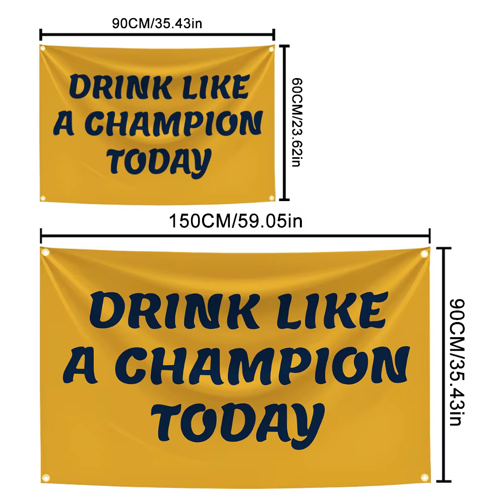 Boire comme un champion aujourd'hui drôle Meme drapeau tapisserie affiche bannière pour Bar bière maison collège