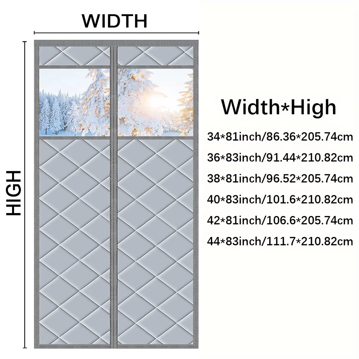 Rideau de porte à isolation magnétique, tissu multicouche épaissi, fermeture automatique, kit d'isolation pour portes et fenêtres d'hiver