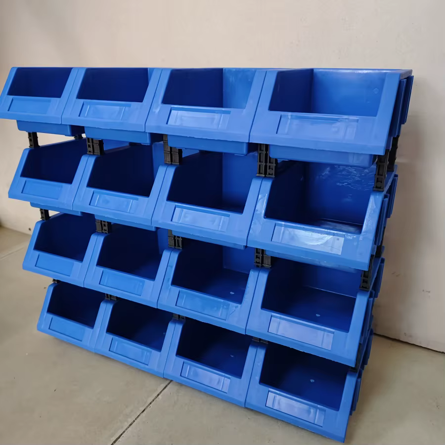 Bacs de rangement empilables pour matériel | Étagère murale robuste - Organisateur pour garage