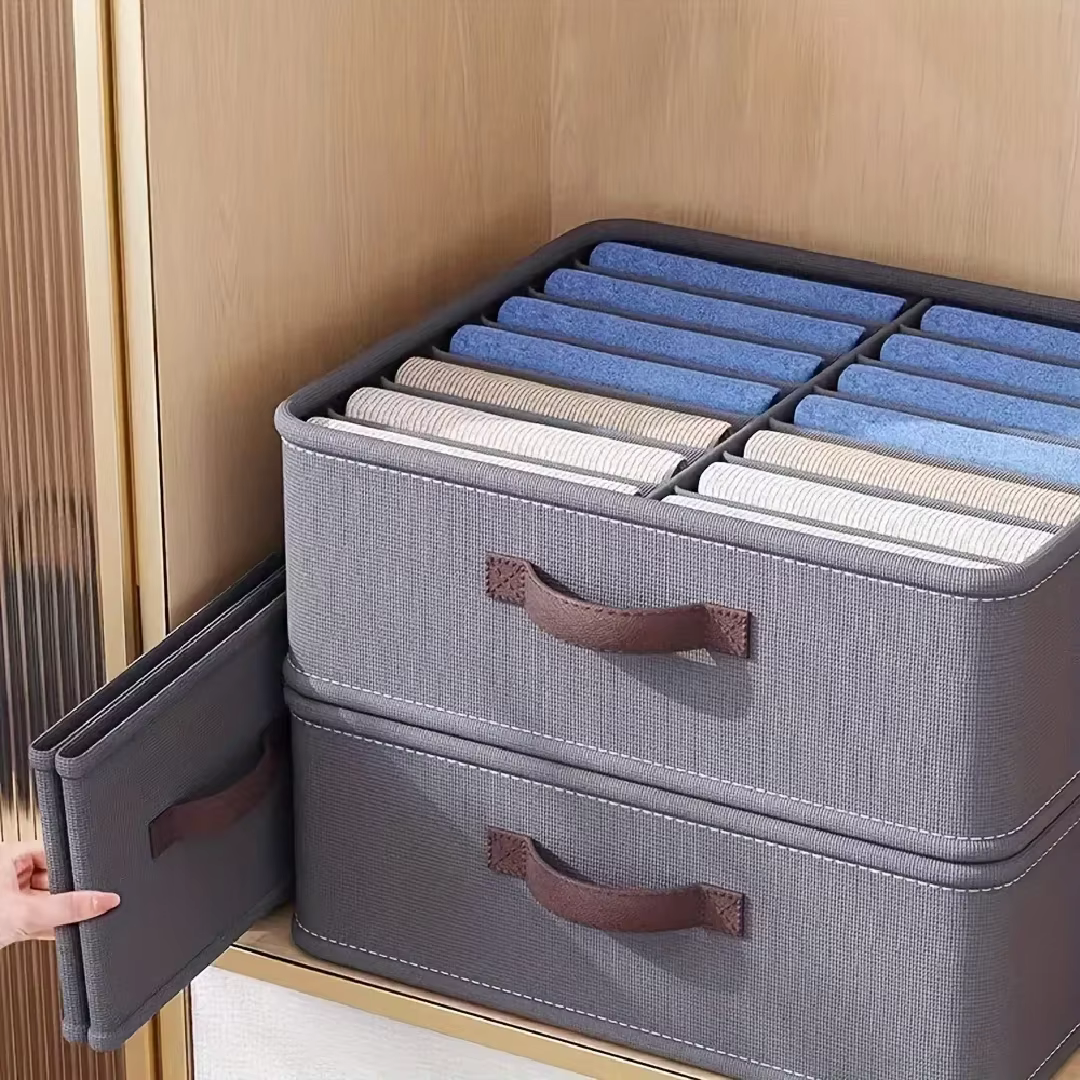 Organisateur de rangement pour vêtements de garde-robe, boîte de rangement pour pantalons, pulls, t-shirts avec panneau en PP, organisateur de tiroir de placard, boîte de rangement pour jeans