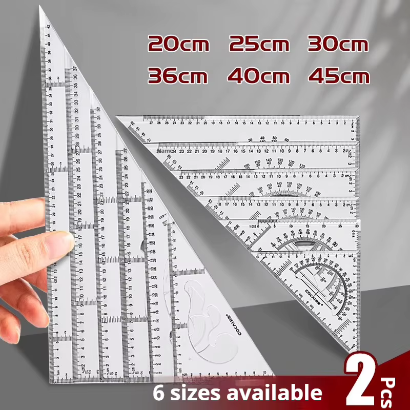 Règle triangulaire, règle d'angle d'épaississement à 90 degrés