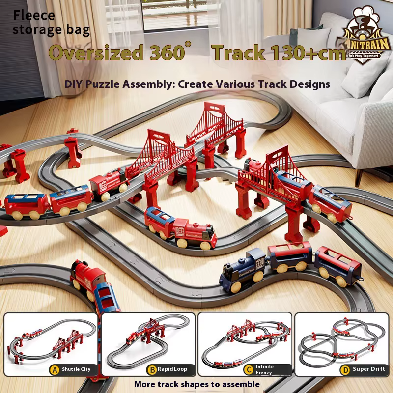 BEJESS Ensemble de train électrique à grande vitesse avec pistes de 90 cm