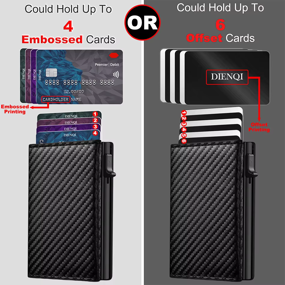 Porte-carte de visite RFID, porte-cartes de crédit, portefeuille de luxe pour hommes, en aluminium mental, mince, petit sac d'argent noir, cadeau de Festival pour hommes