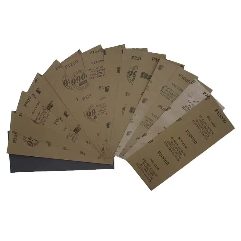 10 pièces papier de verre sec et humide 9x3.6 pouces feuilles de ponçage