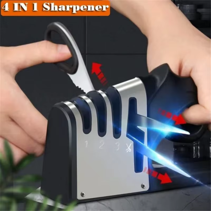 Affûteur professionnel de couteaux et de ciseaux 4 en 1 avec lames en diamant