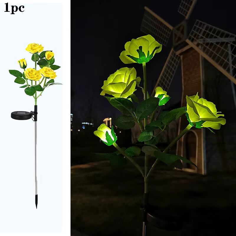 Lampe solaire de jardin à 5 têtes LED