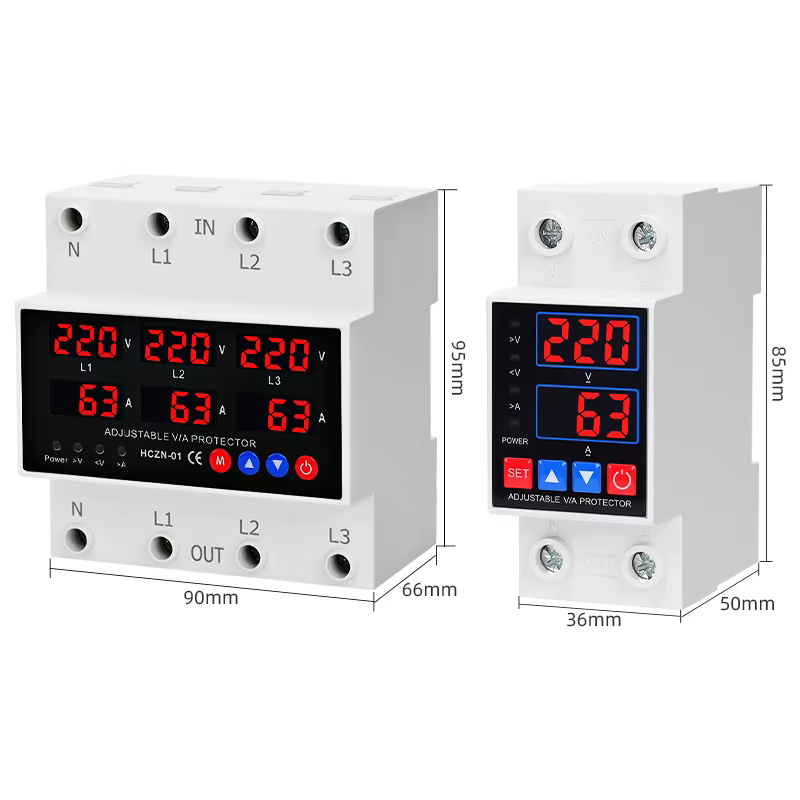 Rail Din surintensité sur tension sous-tension dispositif de Protection 40A 63A 100AVvoltage protecteur 220VAC
