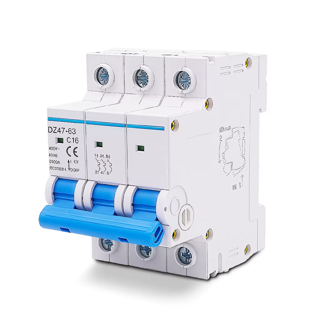 Disjoncteur sur Rail Din triphasé DZ47-63 3P 16-63A