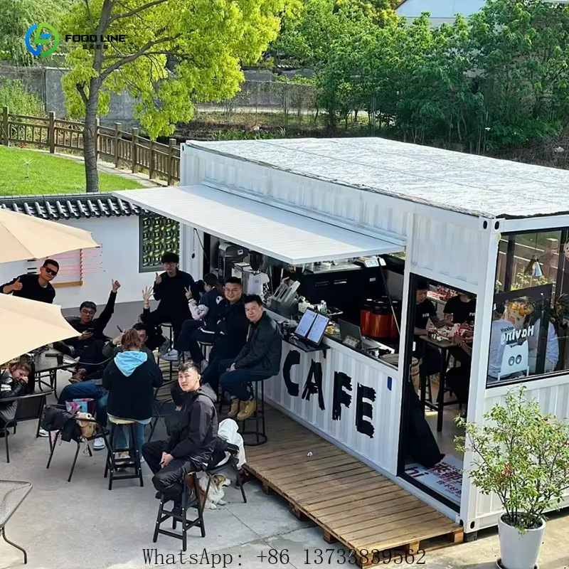 Cuisine extérieure personnalisée, couleur et dimensions sur mesure, magasin mobile préfabriqué, conteneur de transport extérieur portable