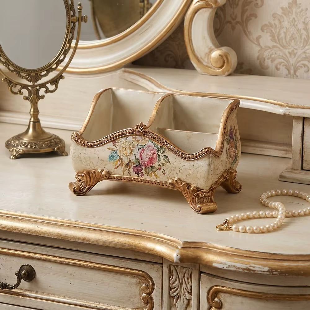 Boîte de rangement en résine de style européen