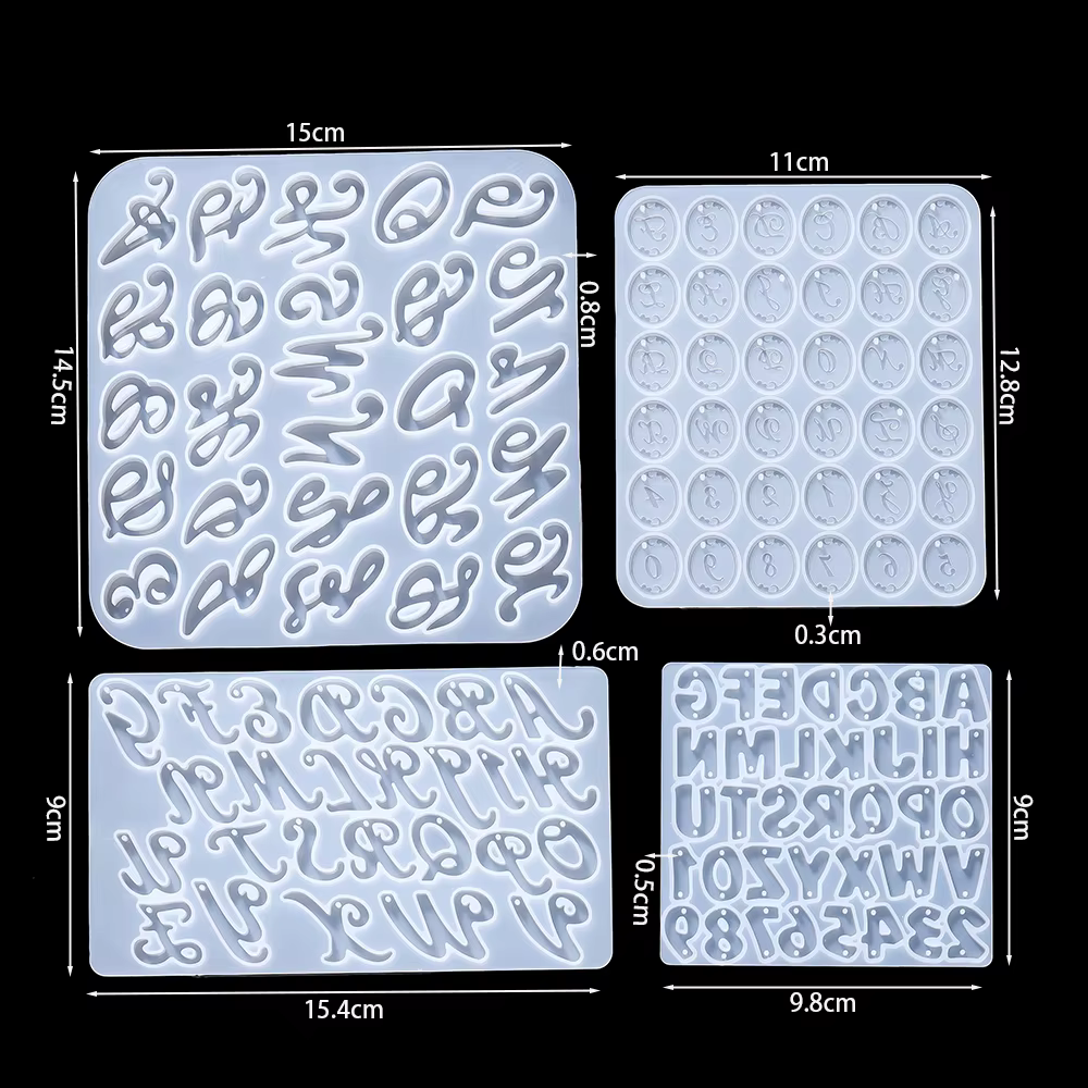Alphabet résine époxy Silicone moule lettre numéro