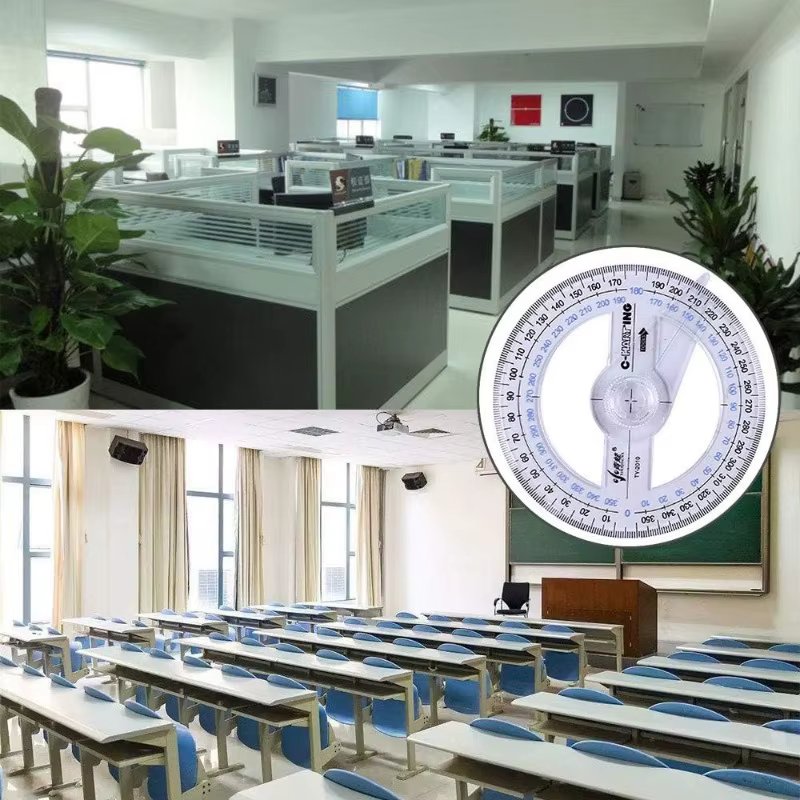 2 pièces Rapporteur circulaire de mesure d'angle à 360 degrés pour l'école, la salle de classe, le bureau, le dessin technique et la mesure