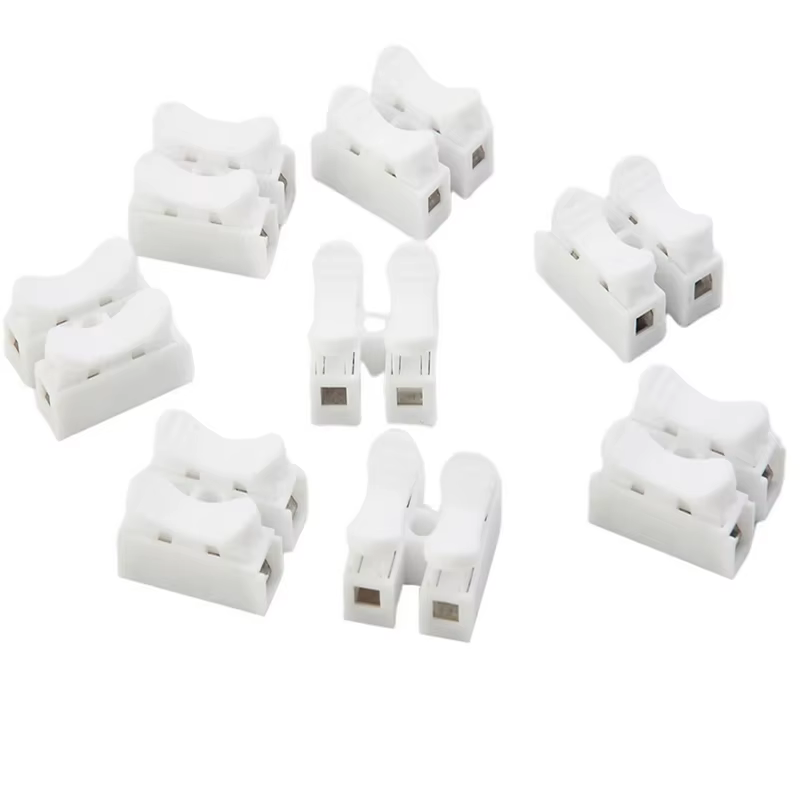 Boîte 55 pièces CH-2 connecteur rapide de fil à ressort 2p bornes à sertir électriques bloc pince de câble d'épissure bande Led facile à installer