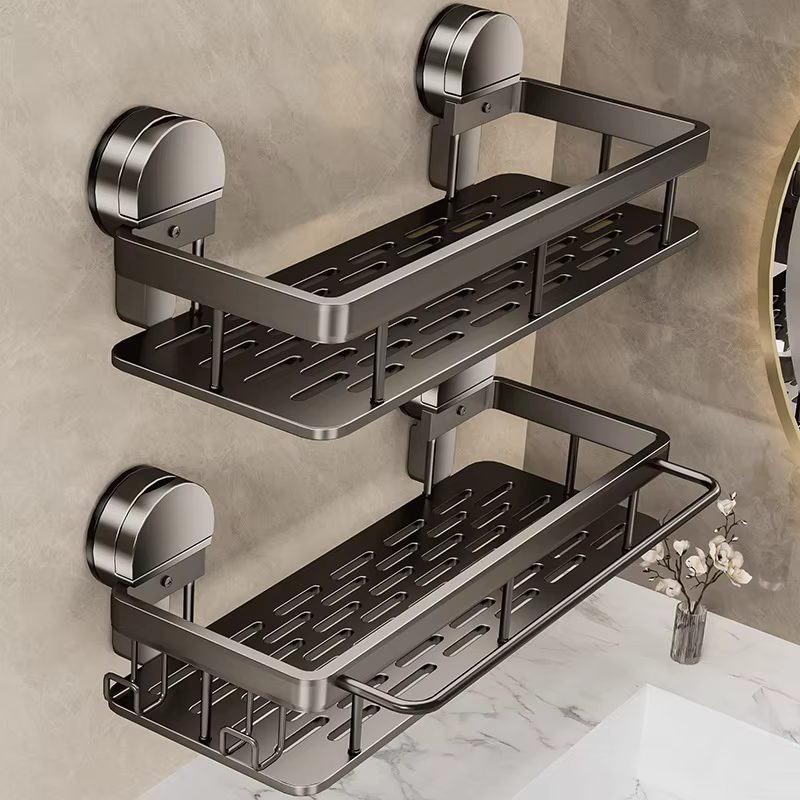 Étagère de rangement à ventouse pour salle de bain sans perçage
