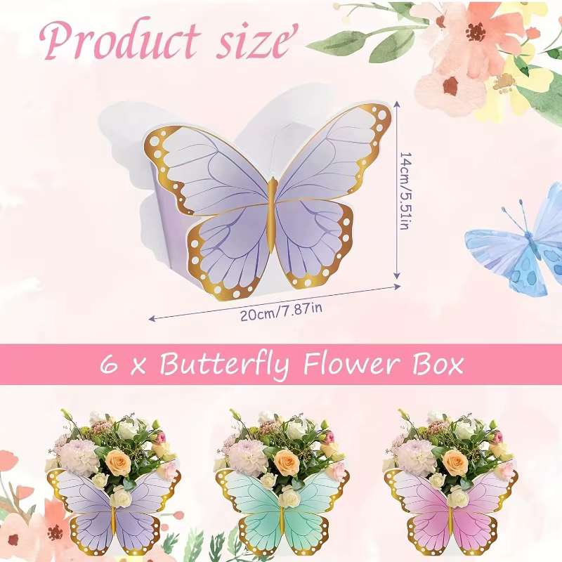 Boîte-cadeau papillon 12 pièces/ensemble