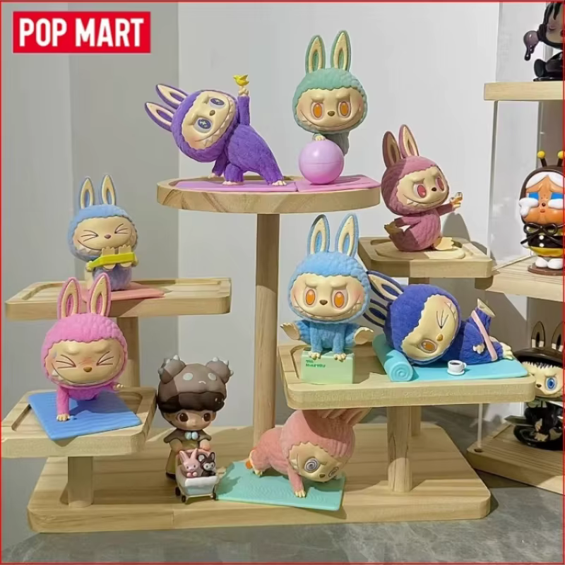Figurines authentiques POP MART LABUBU THE MONSTERS Lazy Yoga Series