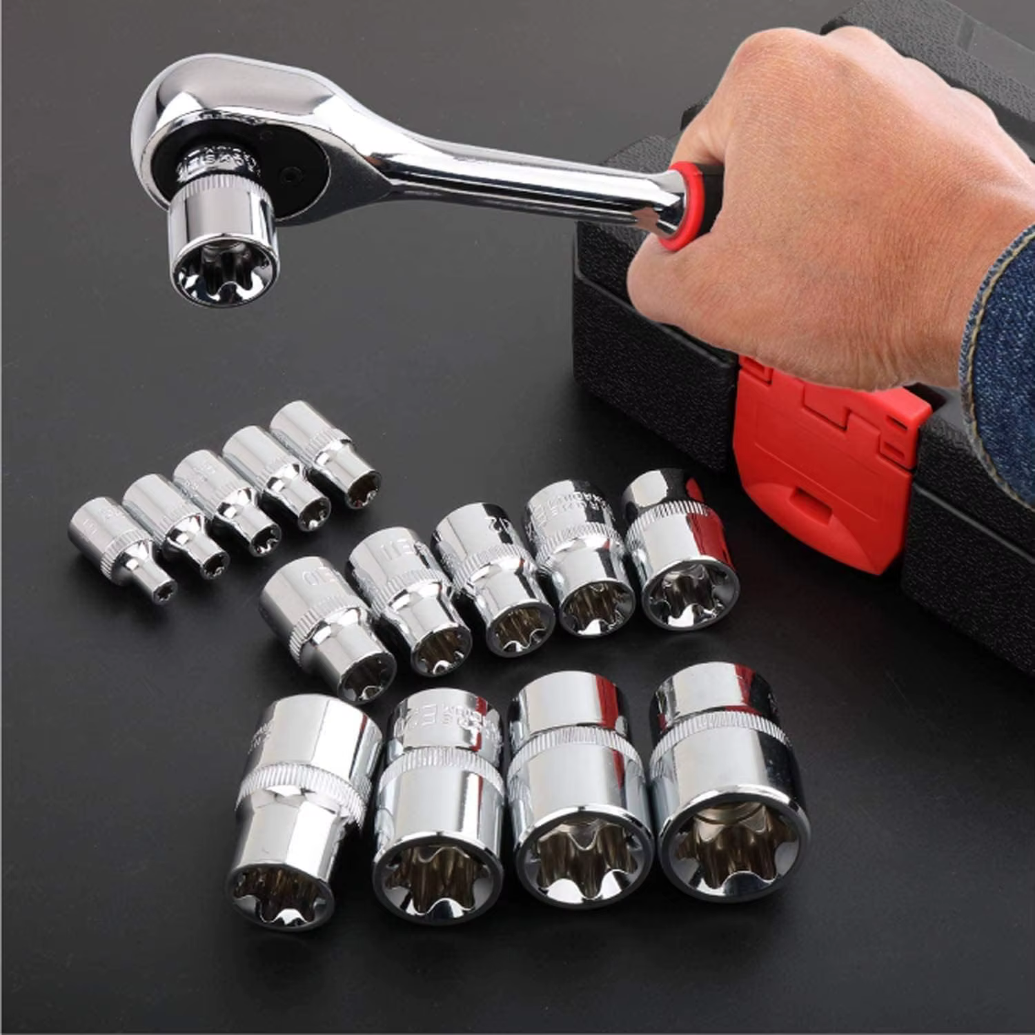 Jeu de douilles E-TORX de 14 pièces