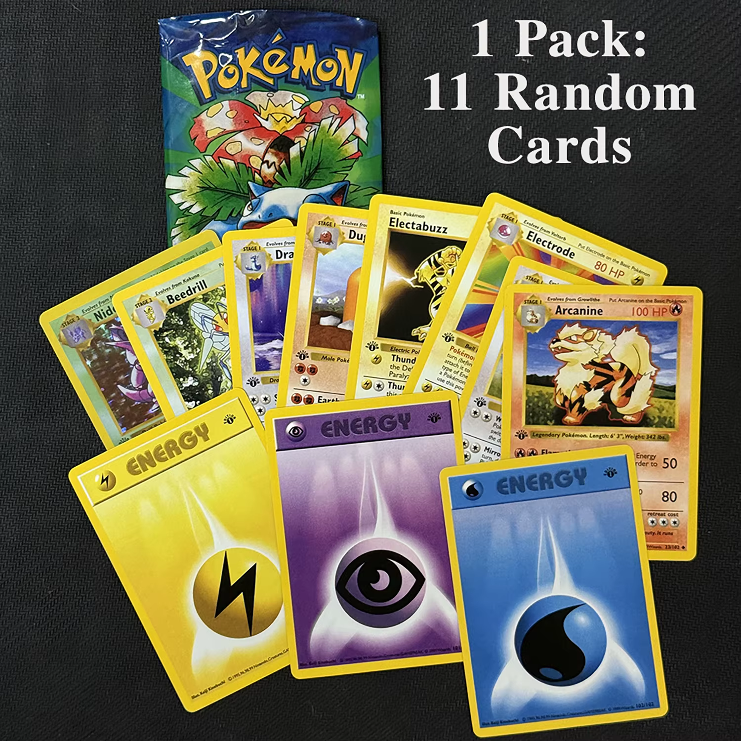 PTCG Booster Pack 11 pièces/sac 1ère édition